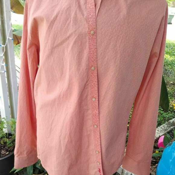 Robert Graham Sz L L/S Button Front Flip Cuff - Picture 2 of 8